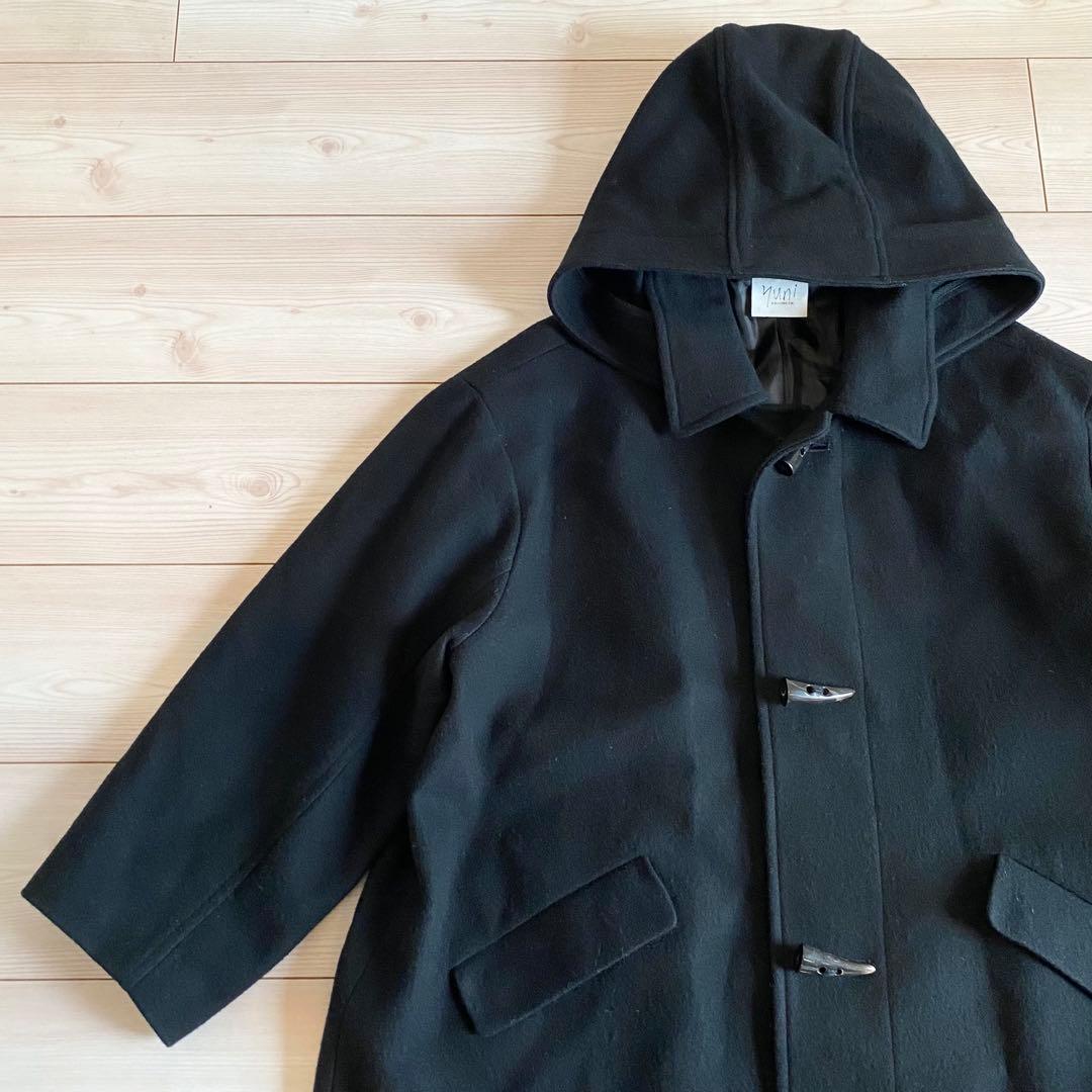 美品 yuni スーパー100 トグルボタンコート 黒 ゆったり - メルカリ