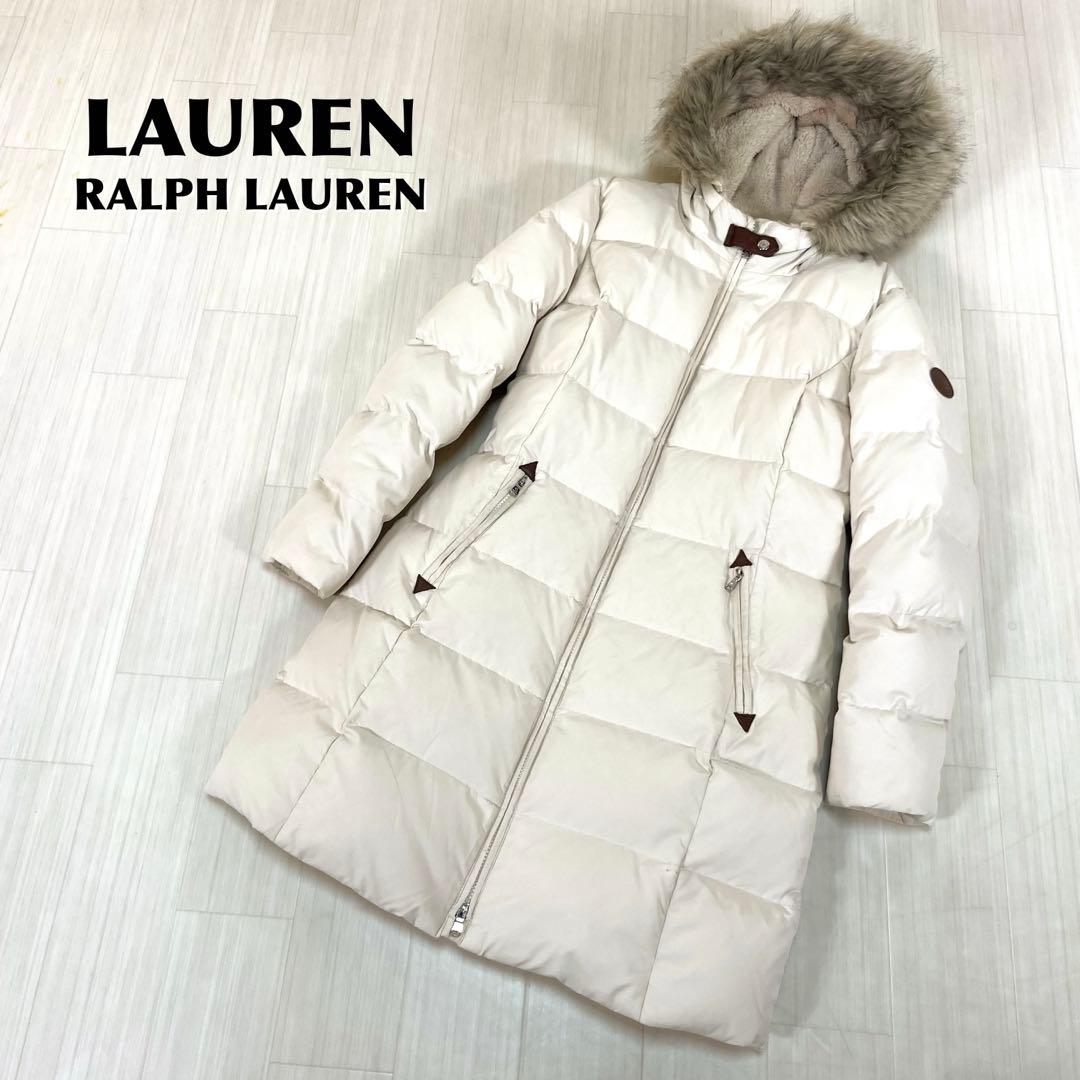 ローレンラルフローレン✨ダウンコート ファー付フード ひざ丈 M オフ