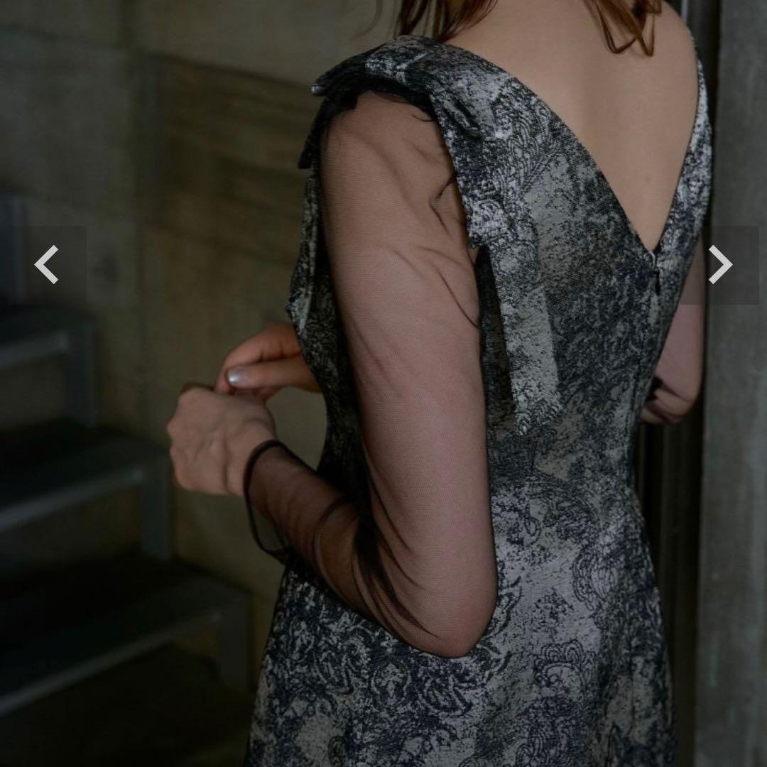 LE'RURE/Shoulder ribbon jacquard dress - メルカリ