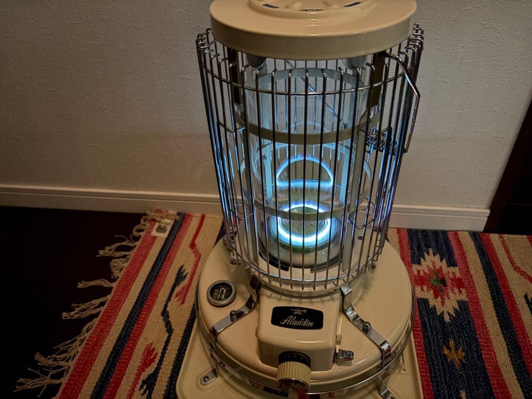 アラジンストーブ39型　ガラスチムニー　チムニーガード付　bf3902 Aladdin Blue Flame Heater,アラジンSeries39, ガラスチムニーカスタム