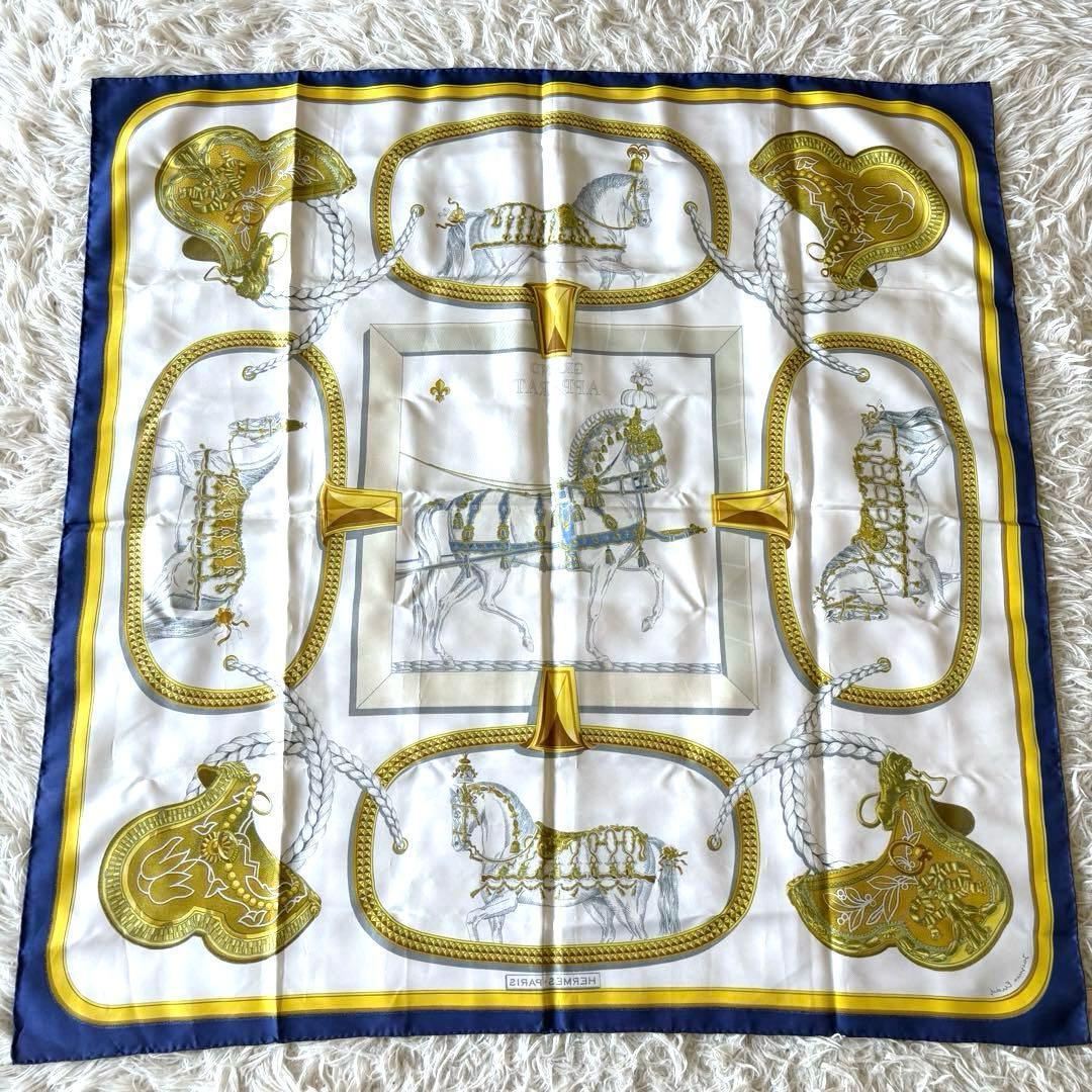 HERMES エルメス カレ90 スカーフ グランアパラ 盛装の馬 シルク