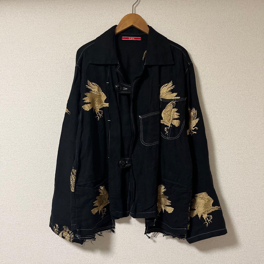 Leh レー 刺繍入り リネン ウエスタンジャケット 黒金 L 楽天市場】メンズ ウエスタンジャケットレプリカ ボレロ 刺繍