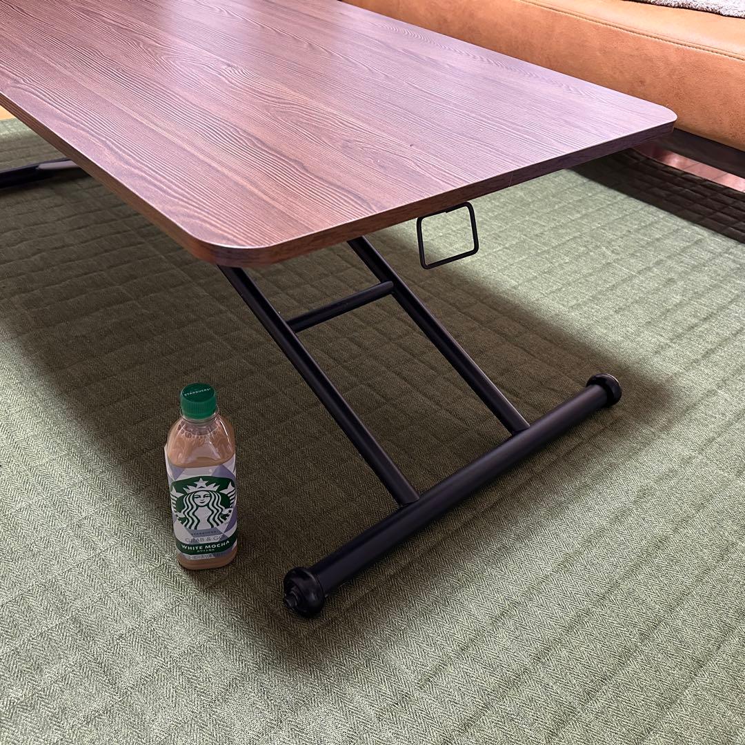 【直接引取限定価格！】無段階 ガス圧昇降式テーブル（ダークブラウン） 無段階ペダル式ガス圧昇降テーブル - 家具専門店どあどあ(西山商店)