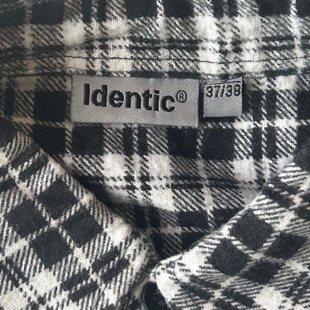 好配色 80s 90s ビンテージ プリント ネルシャツ ブラック ホワイト