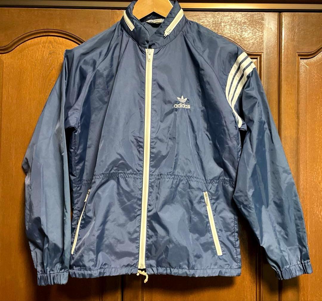 希少・ヴィンテージ】昭和adidas ネイビー ピステ・ウィンドブレーカー