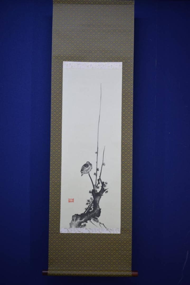 複製/宮本武蔵/二天/紅梅鳩図/工芸/布袋屋掛軸HJ-301