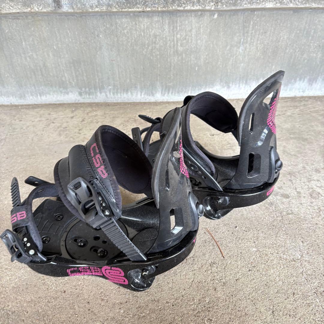 CSB スノーボード ビンディング サイズM ブラック×ピンク ディスク付