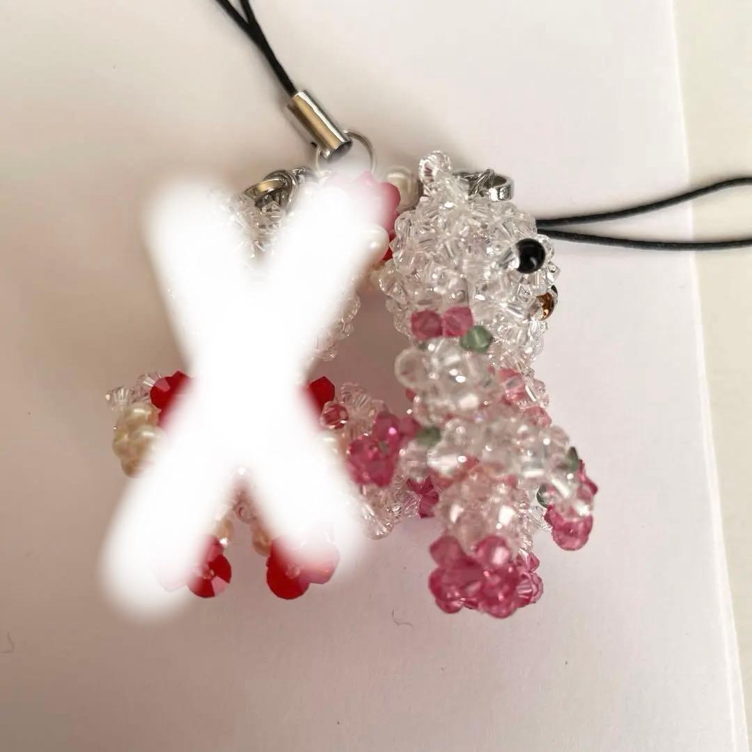 キティちゃん ストラップ スワロフスキービーズ - メルカリ
