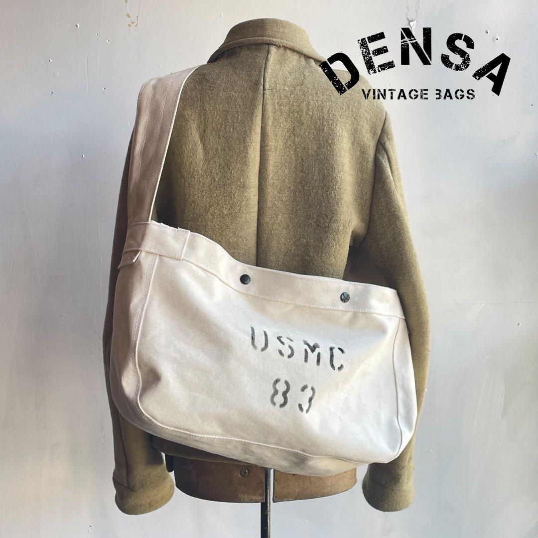USMC ビンテージ　ニュースペーパーバッグ　ミリタリー　US メッセンジャー アーミーダッグ ニュースペーパーバッグ M 大容量 ミリタリーカーキ