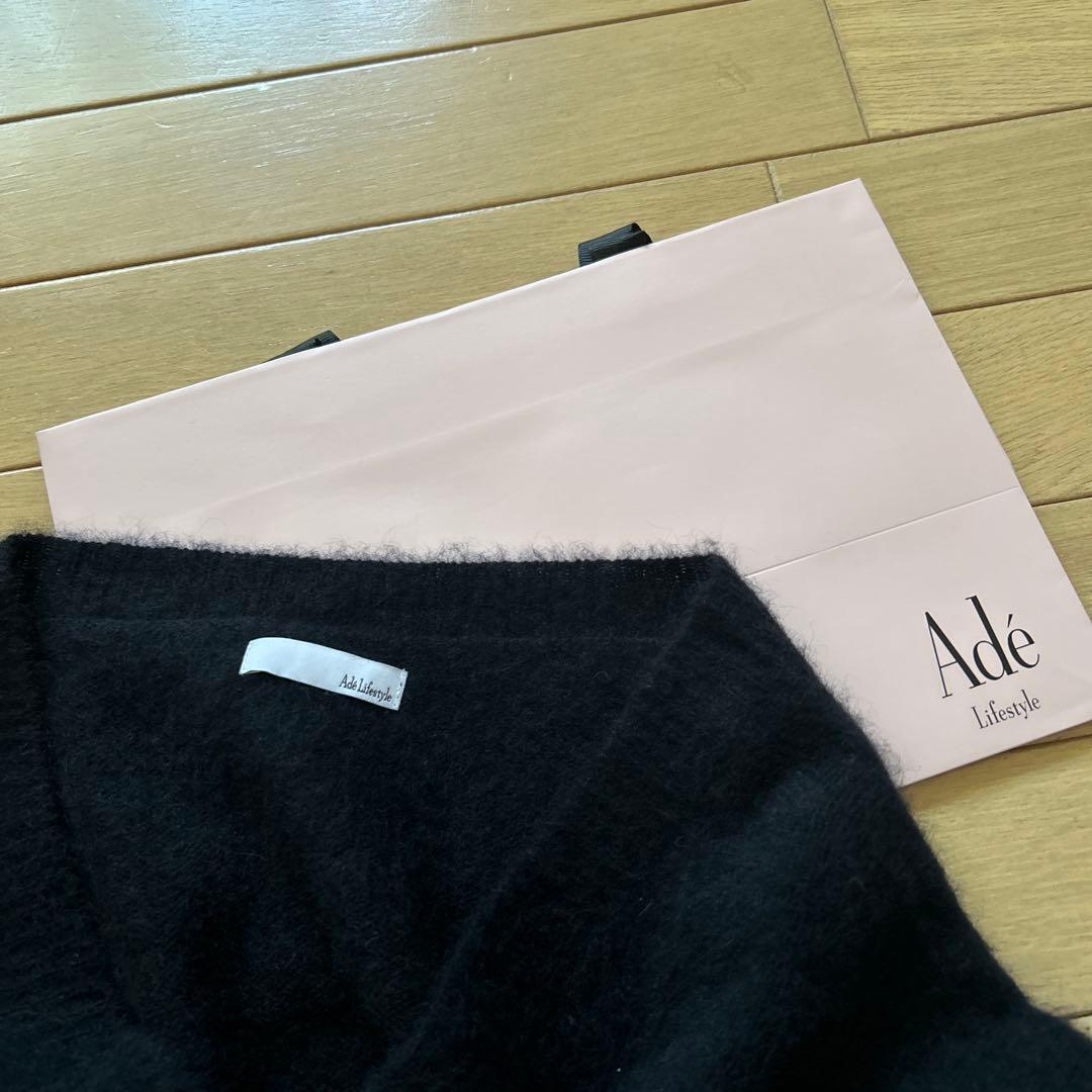 アデ Ade' 田丸麻紀FOX Vネックニットプルオーバー ブラック - メルカリ