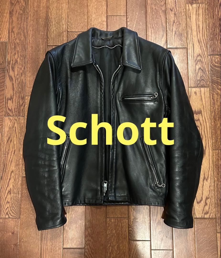 ショット Schott LEATHER ライダースジャケット　本革　サイズ36 schott - Shott ショット ライダース 本革レザージャケット 36サイズの