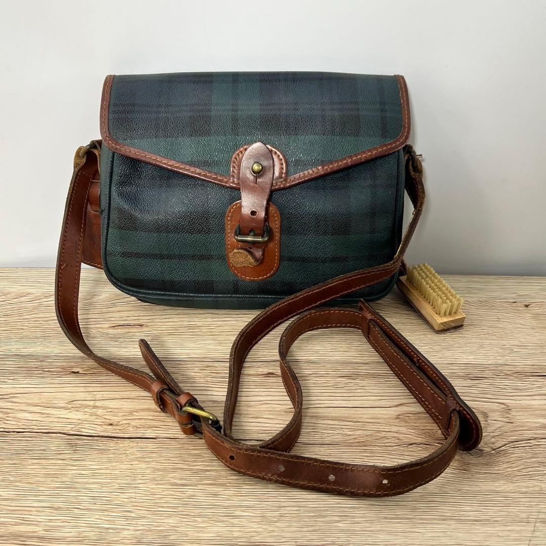 ポロラルフローレン ショルダーバッグ チェック柄 PVCレザー C126