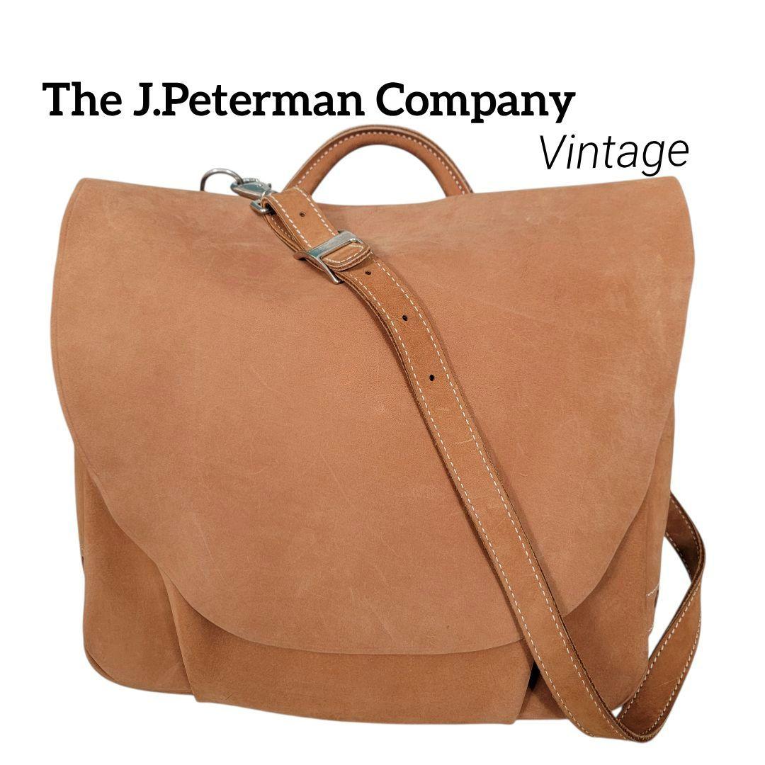 The J.Peterman Company ヌバックレザー　メッセンジャー Nylon Messenger Bag Back Pocket W/ Divider Magnet | Manhattan