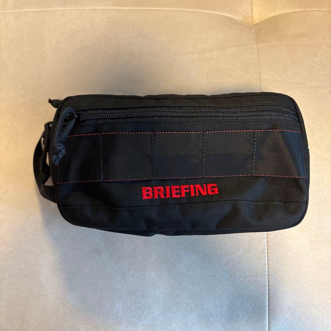 美品】BRIEFING GOLF ダブルジッパーポーチ ブラック|mercariメルカリ