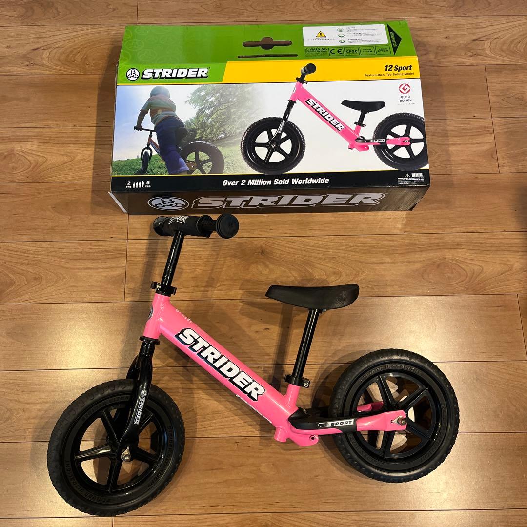 ストライダー　STRIDER 12 Sport バランスバイク ピンク STRIDER ストライダー 12 sports ピンク 黒 Strider 12 Sport Balance
