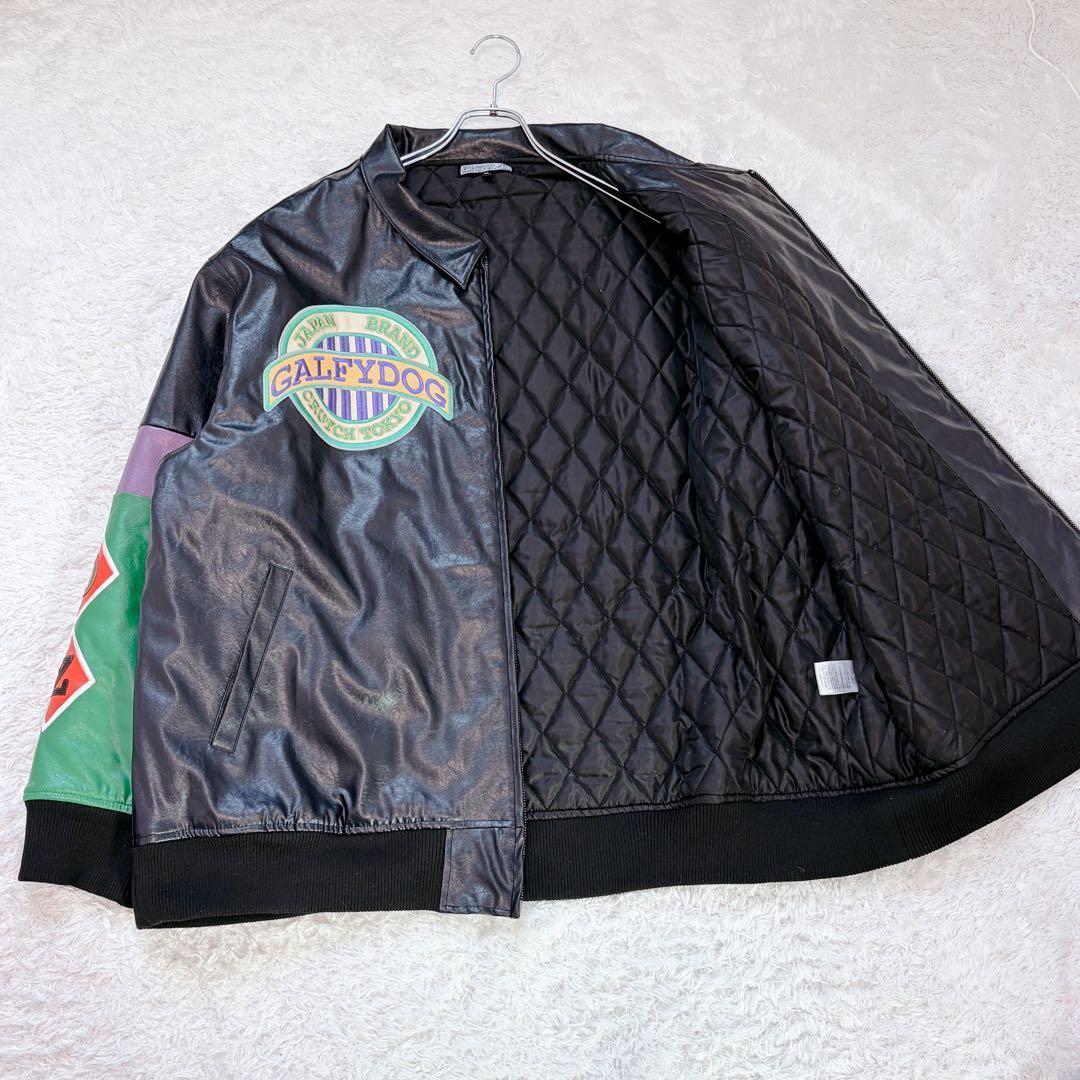 GALFY クレイジードッグ 4L 刺繍 ビッグシルエット ジャケット 黒