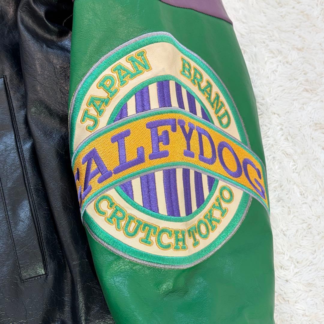 GALFY クレイジードッグ 4L 刺繍 ビッグシルエット ジャケット 黒