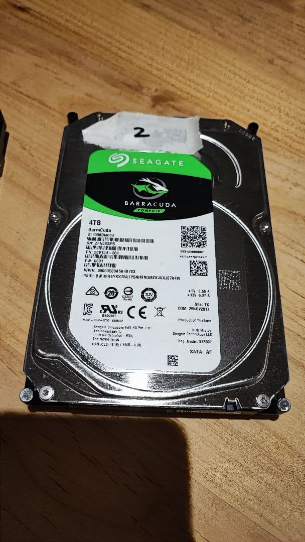 Seagate Barracuda 4TB HDD 2台セット