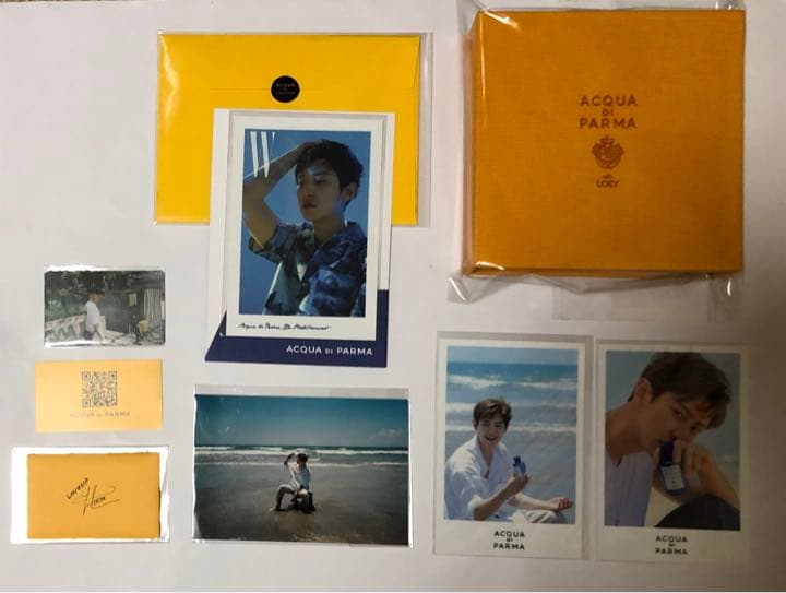 EXO チャニョル　ACQUA DI PARMA  トレカ　ポストカード EXO チャニョル】 ポストカード＆ステッカー セット - メルカリ