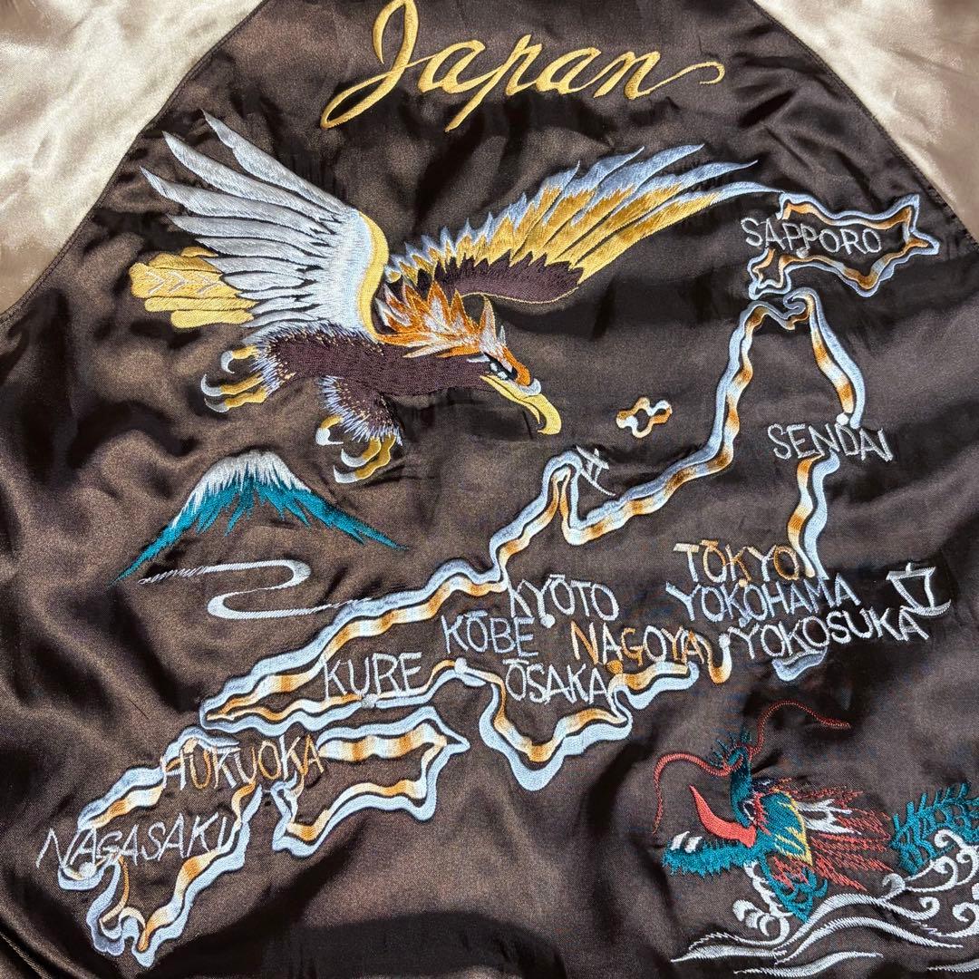 TAILOR 東洋 スカジャン リバーシブル 復刻タグ ブラウン/ゴールド刺繍