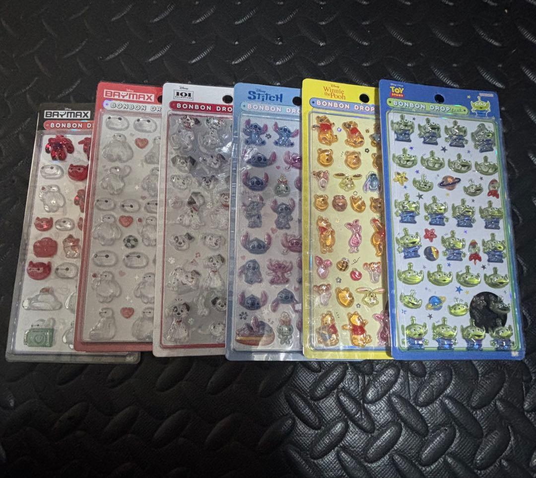 ボンボンシール　6点セット 6枚セット ボンボンシール 立体 シール クリア ドロップシール 3D