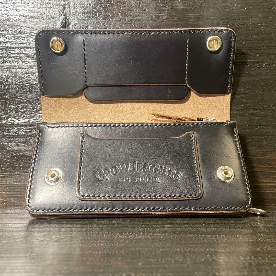 HORWEENクロムエクセル セミロングトラッカーウォレット3層コンチョ