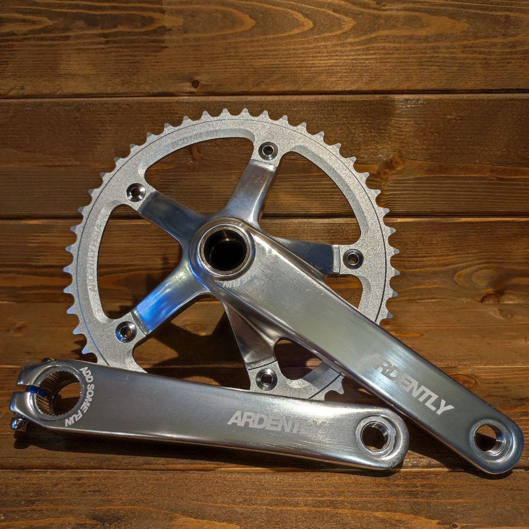 ardently bike ピスト用クランク シルバー 165㎜ 144PCD - メルカリ