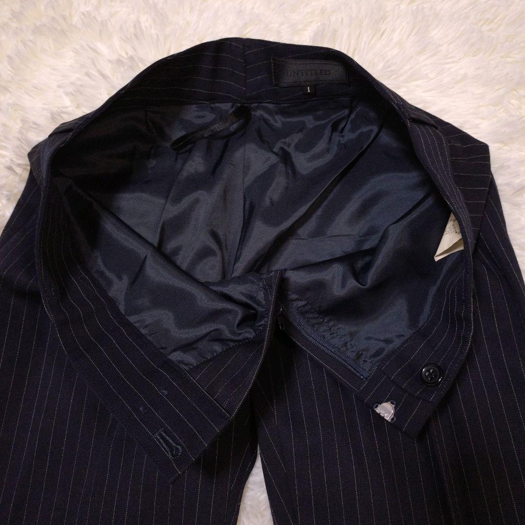 美品♡UNTITLED♡パンツスーツ セットアップ ネイビーストライプ