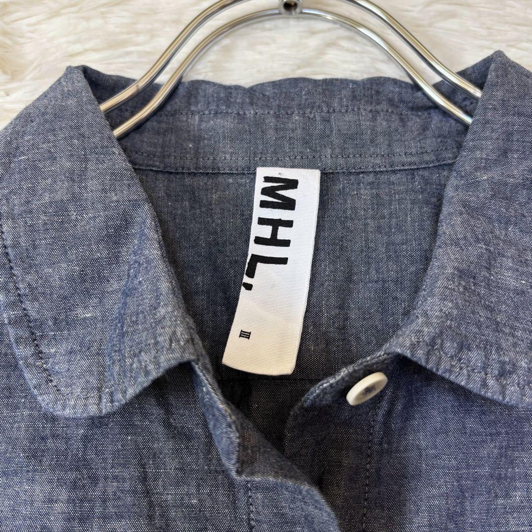 マーガレットハウエル＊MHL. コットンリネンブラウス ラウンドカラー