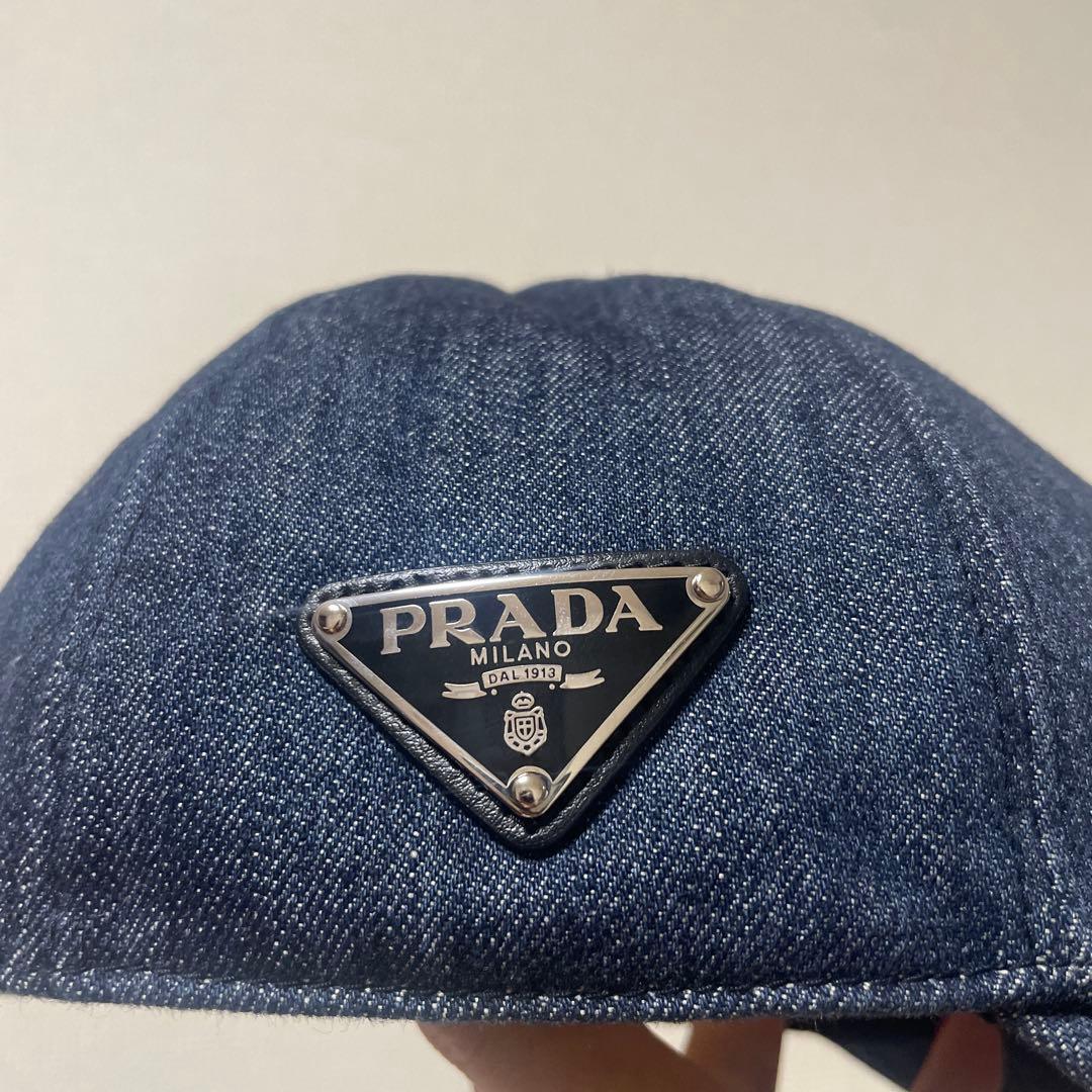 美品PRADA デニムキャップユニセックス
