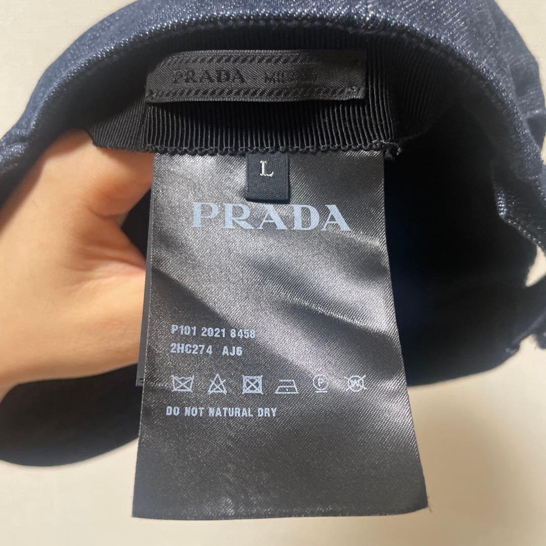 美品PRADA デニムキャップユニセックス