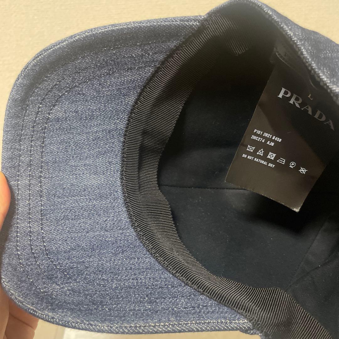 美品PRADA デニムキャップユニセックス