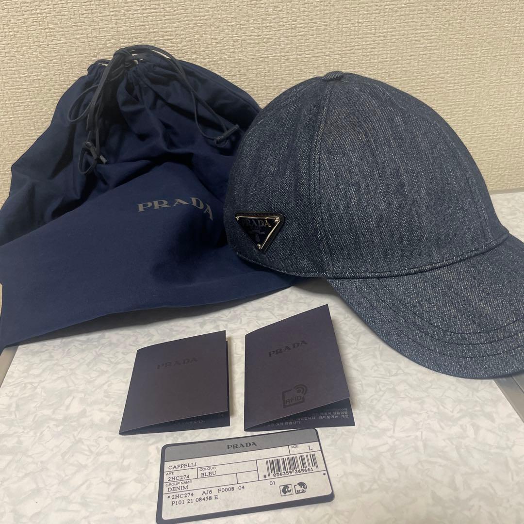 美品PRADA デニムキャップユニセックス