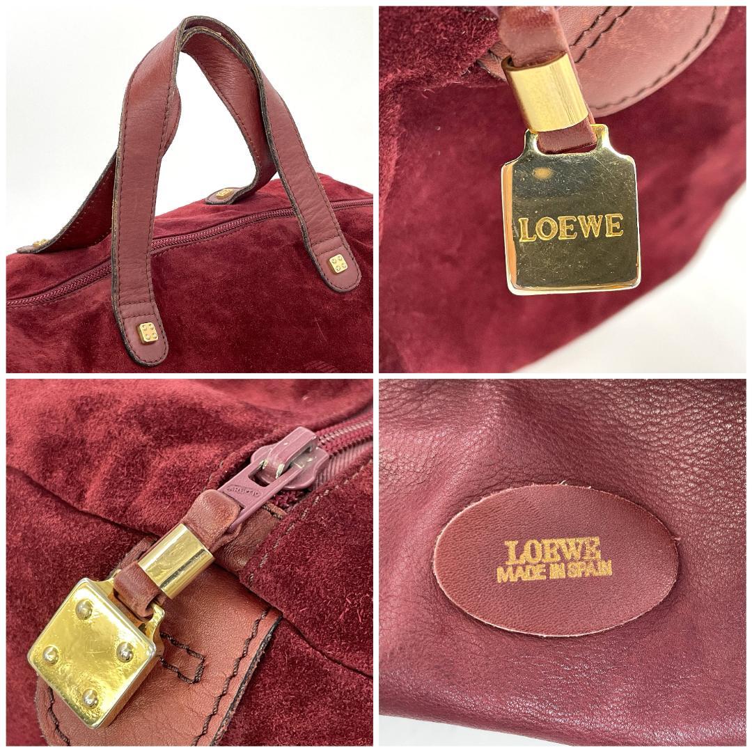 美品】LOEWE ロエベ ボストンバッグ アナグラム バーガンディR8SB88