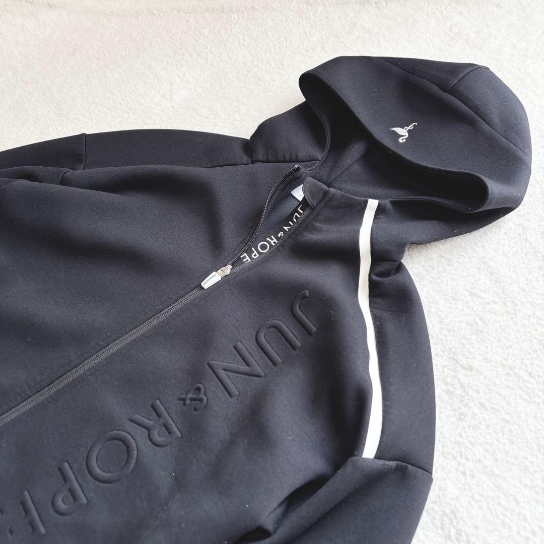 ジュン アンド ロペ エンボスロゴ フーディージップ長袖ブルゾン