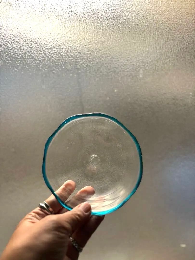 824 民芸 工芸 倉敷ガラス 色口巻き輪花小鉢 5枚組 ブルー 美品 - メルカリ