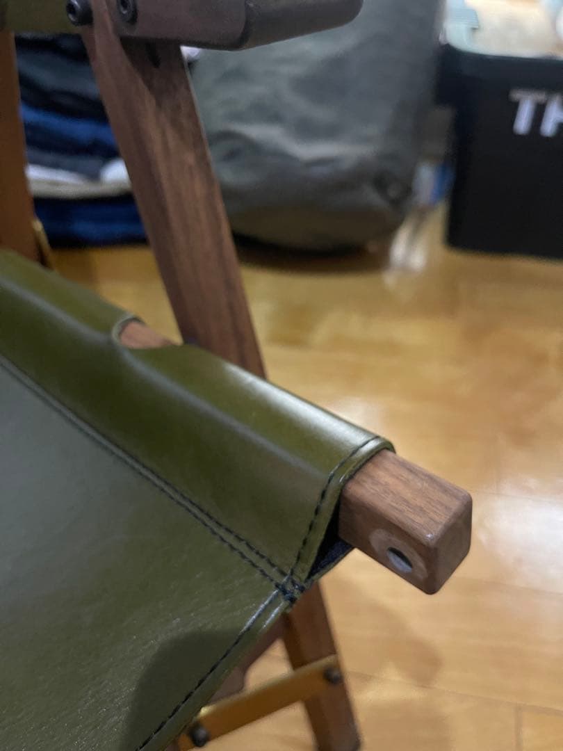 CAMP OOPARTS オーク材 チェア 座面革製 LOWTYPE