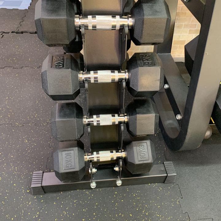ダンベルスタンド& ヘックスラバーダンベル 1kgから10kg