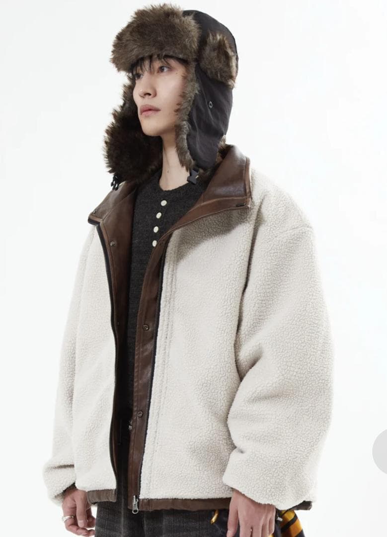 SALE】L2084リバーシブルPUレザージャケットM（brown）地底人 - メルカリ