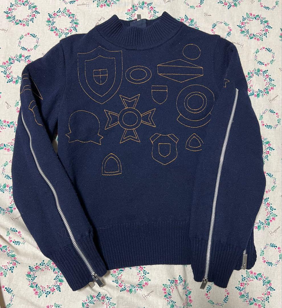 KRKsacai サカイ　サイドジップマルチエンブロイダリー　ニット コードエンブロイダリーニット – FACE SANS FARD