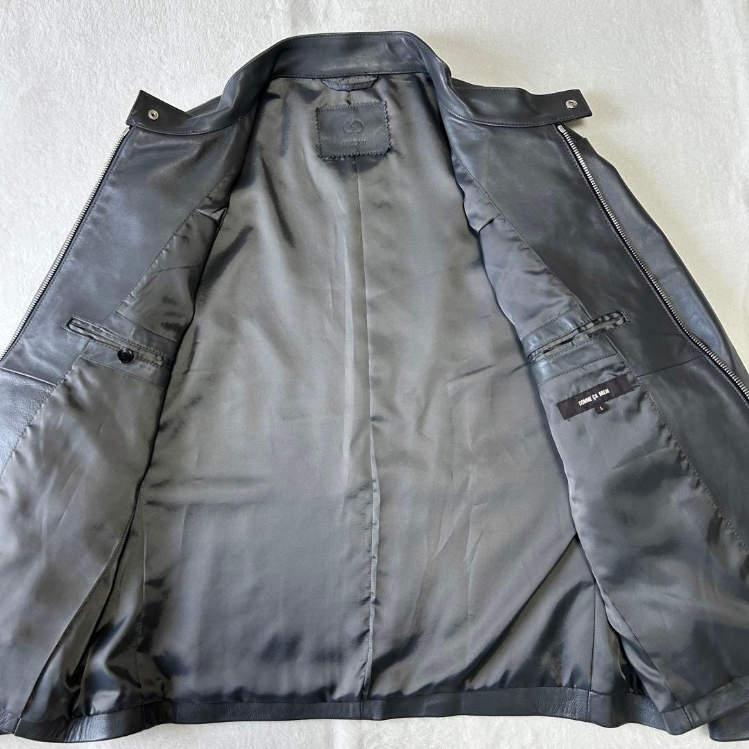 新品 未使用 25AWコムサメン ラムレザー シングルライダースジャケット