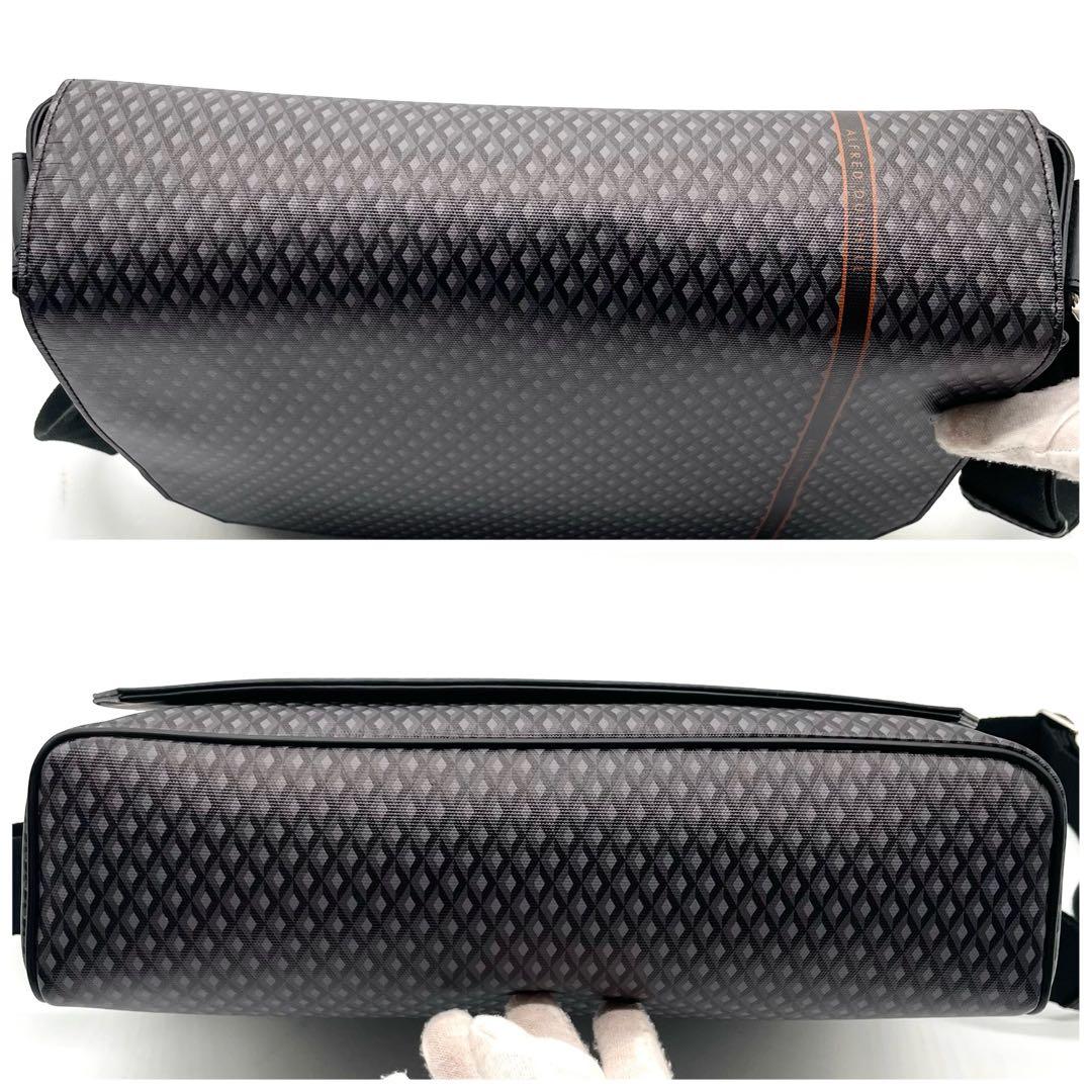 未使用級】ダンヒル エンジンターン メッセンジャーバッグ PVC レザー