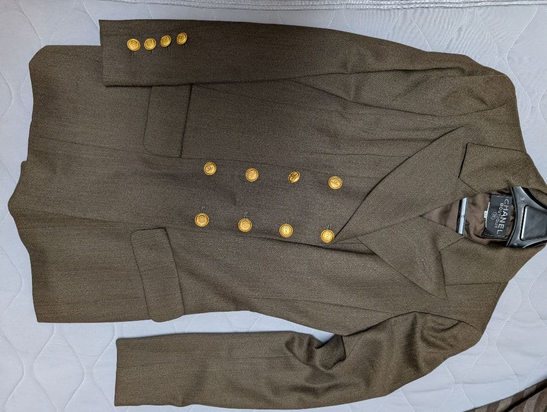 CHANEL ダブルブレストジャケット 38 ブラウン CHANEL（シャネル） ツイードジャケット ブラウン サイズ：38