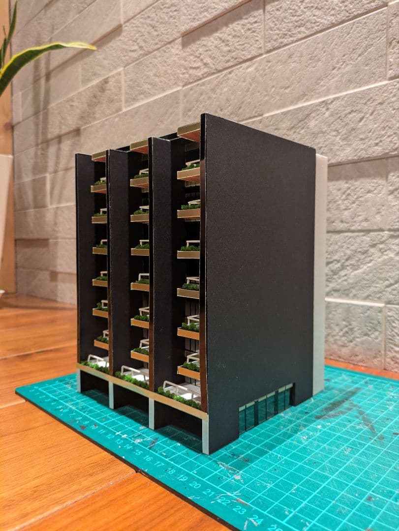 Nゲージ　自作ストラクチャー　テラスマンション