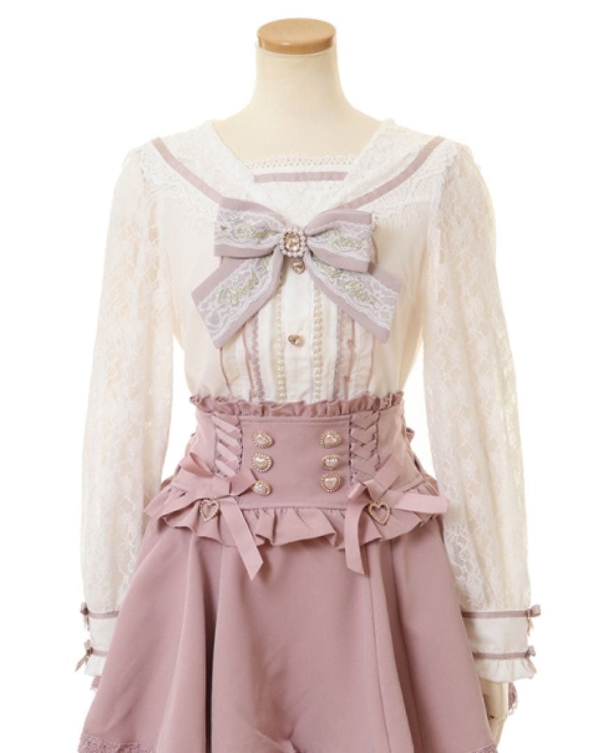 LIZLISA リズリサ レースセーラーブラウス ピンク - メルカリ