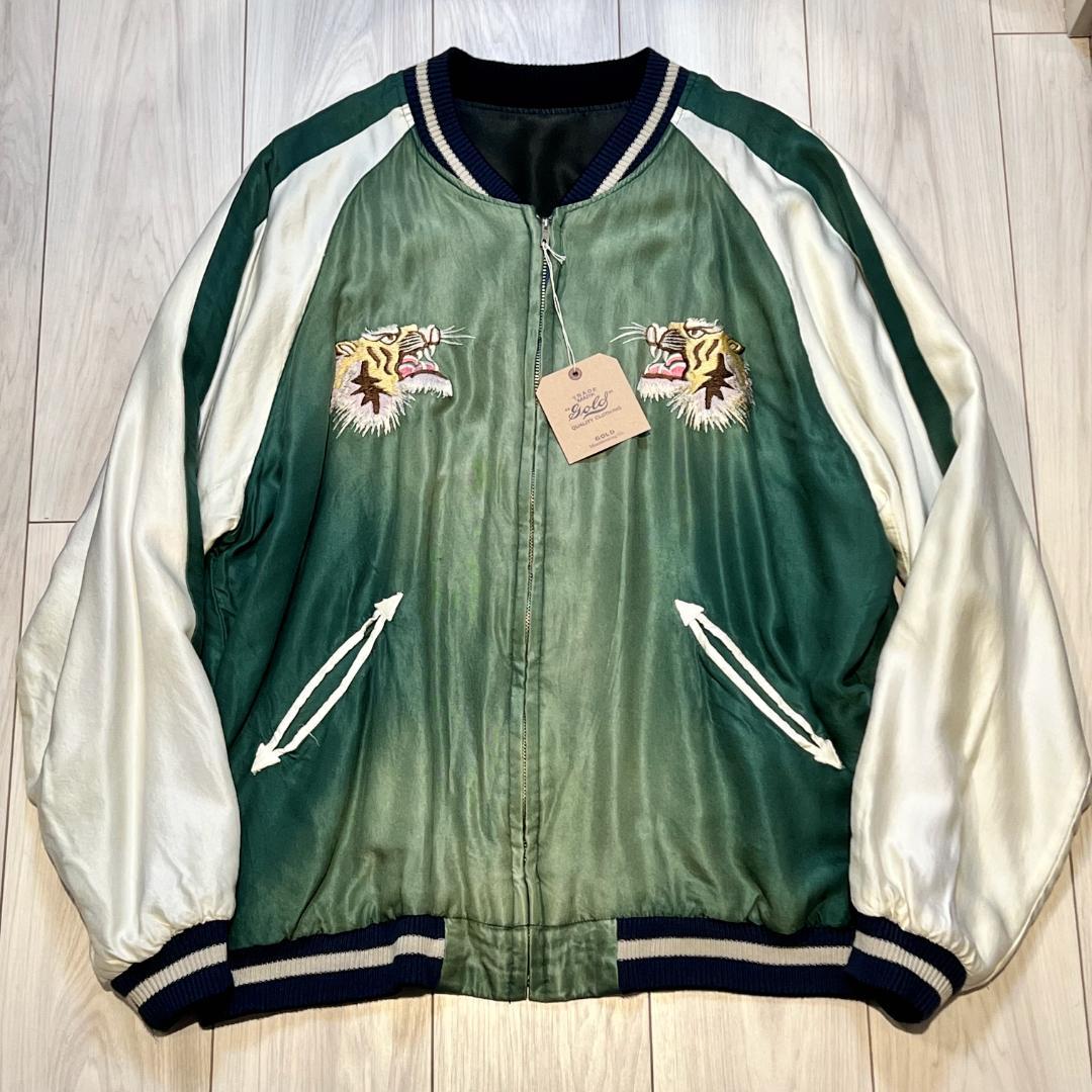 GOLD ゴールド ACETATE SOUVENIR JACKET L 新品同様 GOLD 東洋エンタープライズ / ゴールド ： ACETATE SOUVENIR JACKET