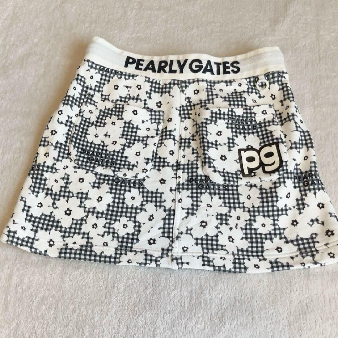 パーリーゲイツ セットアップ パーカー スカート チェック 花柄 裏毛