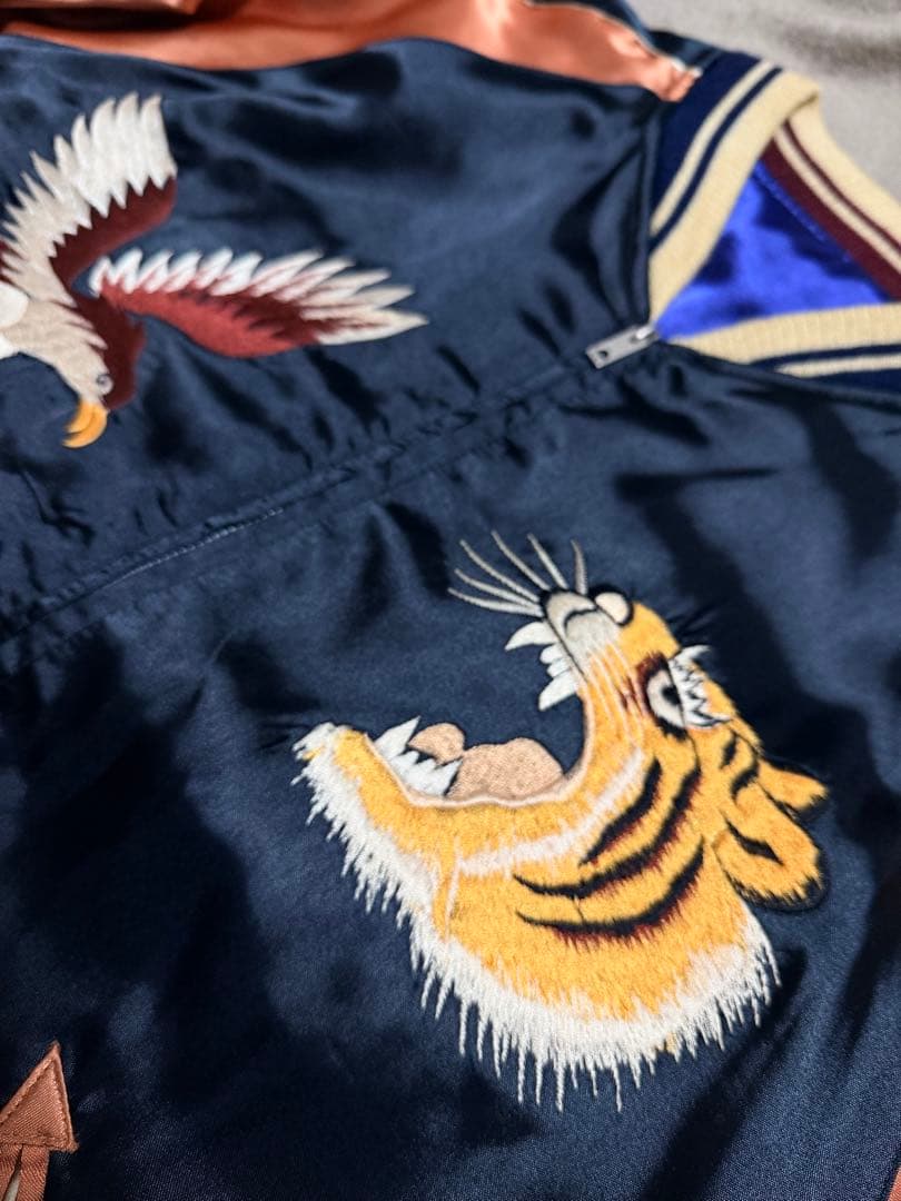 テーラー東洋 2面用 鷲 龍 日本限定 vintage スカジャン 都市 地図