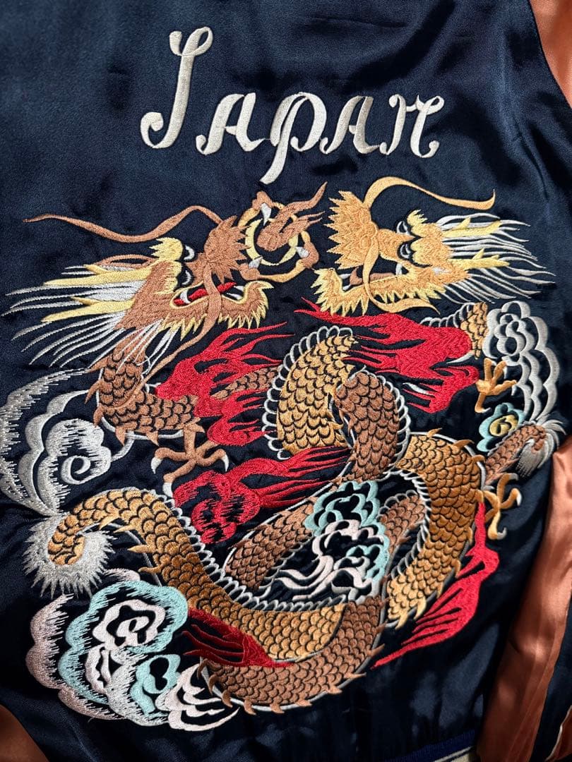 テーラー東洋 2面用 鷲 龍 日本限定 vintage スカジャン 都市 地図