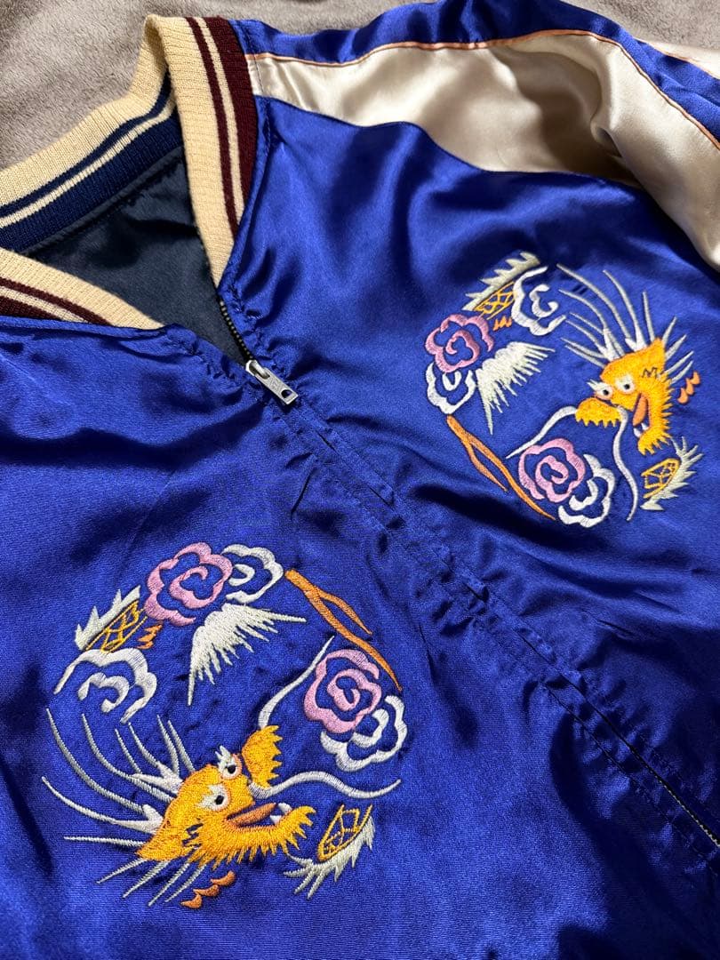 テーラー東洋 2面用 鷲 龍 日本限定 vintage スカジャン 都市 地図